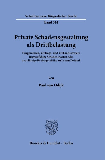 Cover: Private Schadensgestaltung als Drittbelastung