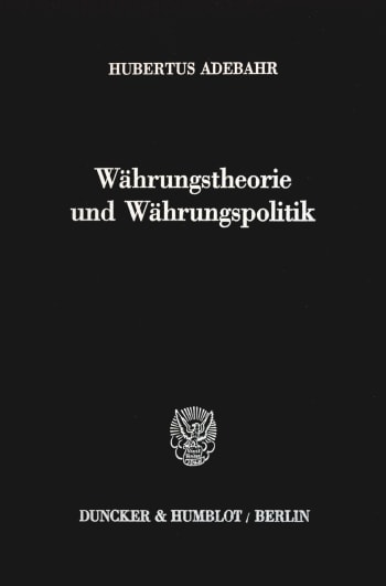 Cover: Währungstheorie und Währungspolitik