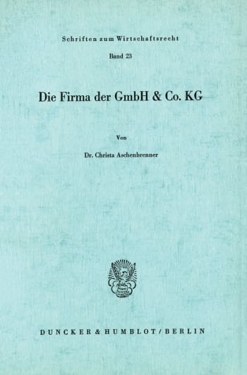 Cover: Die Firma der GmbH & Co. KG