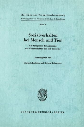 Cover: Sozialverhalten bei Mensch und Tier