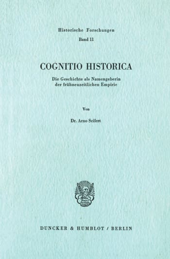 Cover: Cognitio Historica