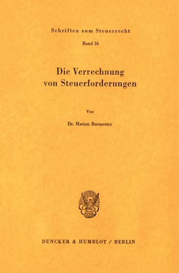 Cover: Die Verrechnung von Steuerforderungen