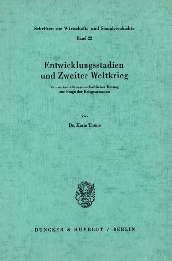 Cover: Entwicklungsstadien und Zweiter Weltkrieg