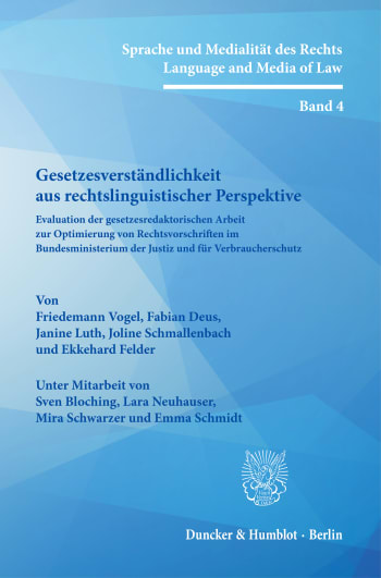 Cover: Gesetzesverständlichkeit aus rechtslinguistischer Perspektive