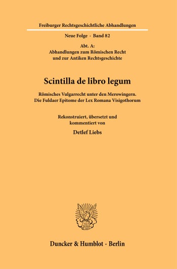 Cover: Scintilla de libro legum