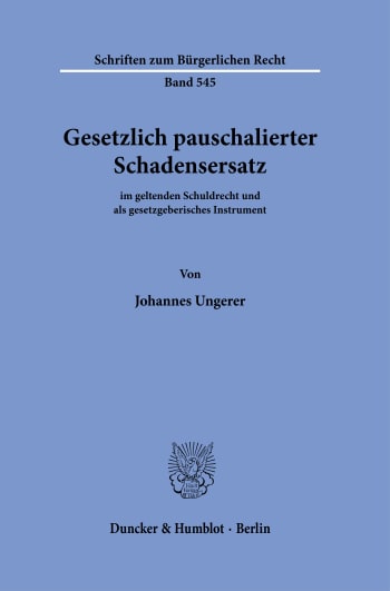 Cover: Gesetzlich pauschalierter Schadensersatz