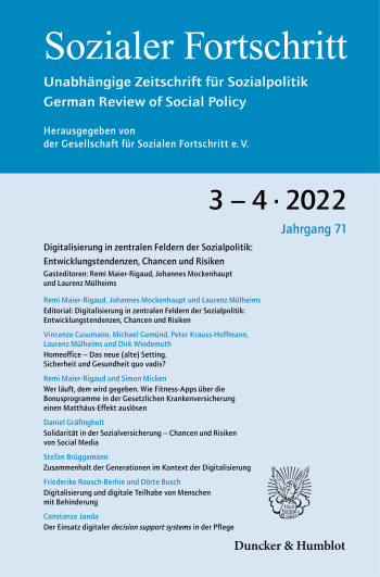 Cover: Digitalisierung in zentralen Feldern der Sozialpolitik: Entwicklungstendenzen, Chancen und Risiken