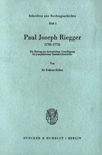 Cover: Paul Joseph Riegger (1705 - 1775)