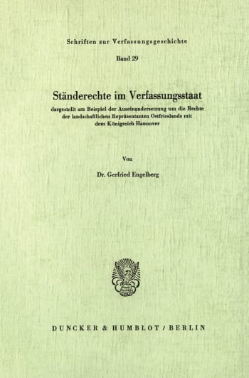 Cover: Ständerechte im Verfassungsstaat,