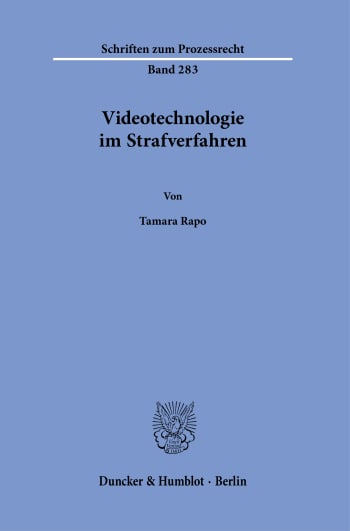 Cover: Videotechnologie im Strafverfahren