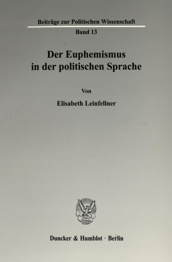 Cover: Der Euphemismus in der politischen Sprache