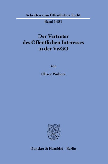 Cover: Der Vertreter des Öffentlichen Interesses in der VwGO