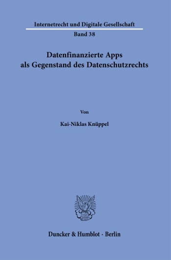 Cover: Datenfinanzierte Apps als Gegenstand des Datenschutzrechts