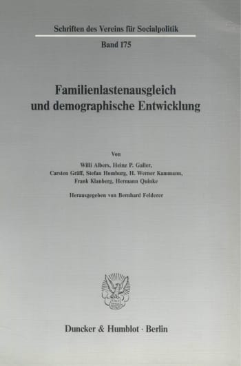 Cover: Familienlastenausgleich und demographische Entwicklung