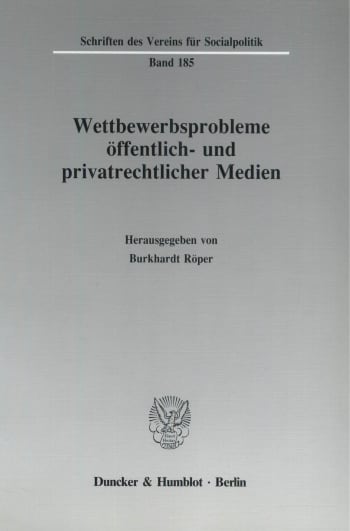 Cover: Wettbewerbsprobleme öffentlich- und privatrechtlicher Medien