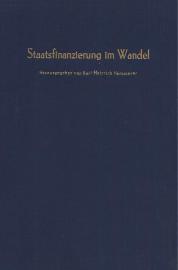 Cover: Staatsfinanzierung im Wandel