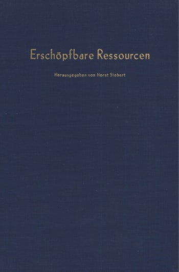 Cover: Erschöpfbare Ressourcen