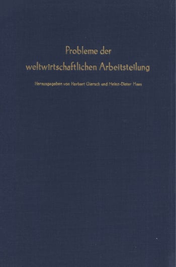 Cover: Probleme der weltwirtschaftlichen Arbeitsteilung