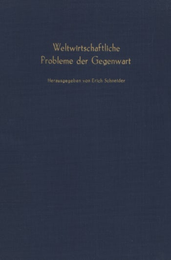 Cover: Weltwirtschaftliche Probleme der Gegenwart