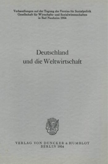 Cover: Deutschland und die Weltwirtschaft