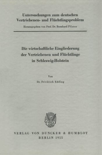 Cover: Untersuchungen zum deutschen Vertriebenen- und Flüchtlingsproblem