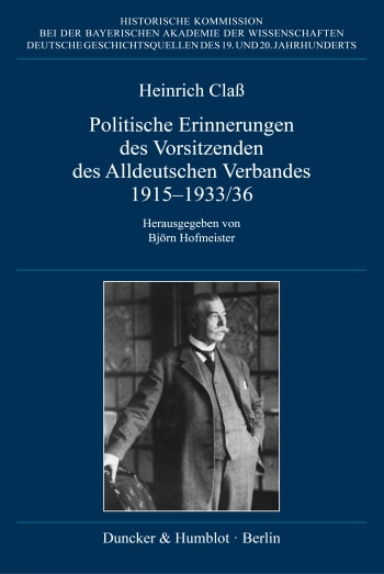 Cover: Politische Erinnerungen des Vorsitzenden des Alldeutschen Verbandes 1915–1933/36