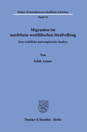 Cover: Migranten im nordrhein-westfälischen Strafvollzug