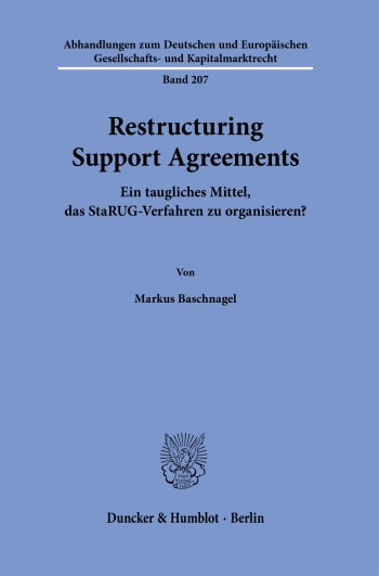 Cover: Restructuring Support Agreements