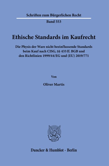 Cover: Ethische Standards im Kaufrecht