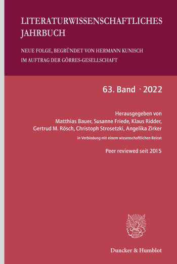 Cover: Literaturwissenschaftliches Jahrbuch