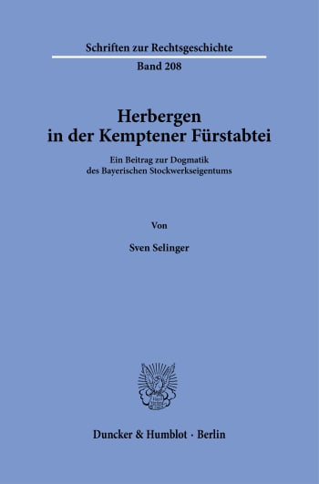 Cover: Herbergen in der Kemptener Fürstabtei