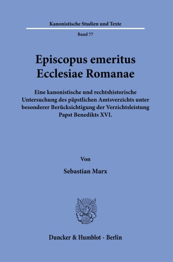 Cover: Episcopus emeritus Ecclesiae Romanae