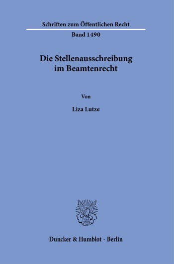 Cover: Die Stellenausschreibung im Beamtenrecht