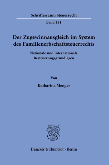 Cover: Der Zugewinnausgleich im System des Familienerbschaftsteuerrechts