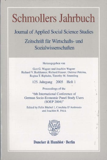 Cover: Proceedings of the »6th International Conference of German Socio-Economic Panel Study Users (SOEP 2004)«