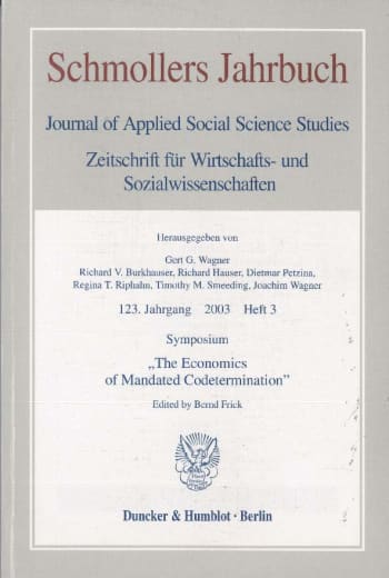 Cover: Symposium »The Economics of Mandated Codetermination«