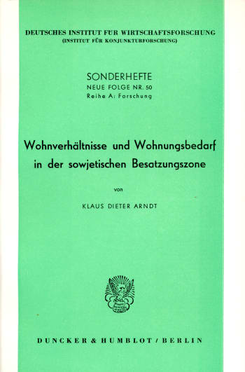 Cover: Wohnverhältnisse und Wohnungsbedarf in der sowjetischen Besatzungszone