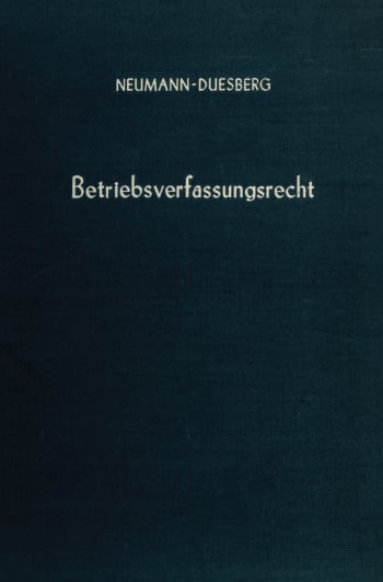 Cover: Betriebsverfassungsrecht