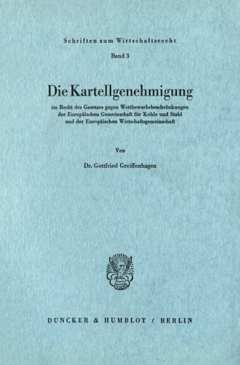 Cover: Die Kartellgenehmigung