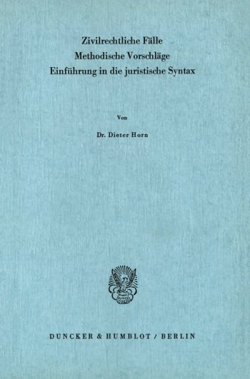 Cover: Zivilrechtliche Fälle. Methodische Vorschläge