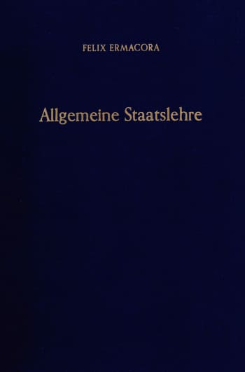Cover: Allgemeine Staatslehre