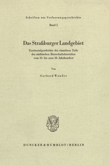 Cover: Das Straßburger Landgebiet