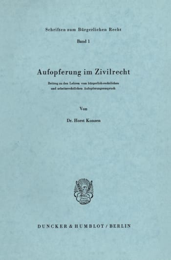 Cover: Aufopferung im Zivilrecht