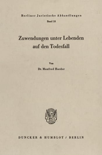 Cover: Zuwendungen unter Lebenden auf den Todesfall