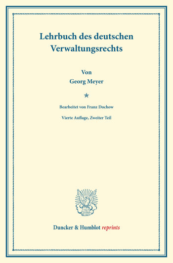 Cover: Lehrbuch des deutschen Verwaltungsrechts