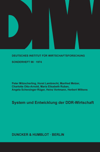 Cover: System und Entwicklung der DDR-Wirtschaft