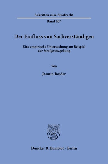 Cover: Der Einfluss von Sachverständigen