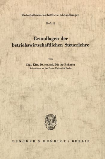 Cover: Grundlagen der betriebswirtschaftlichen Steuerlehre