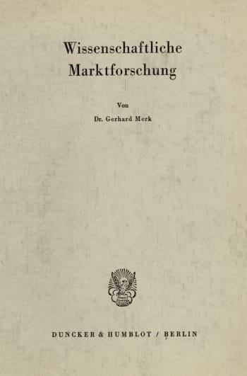 Cover: Wissenschaftliche Marktforschung