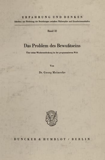 Cover: Das Problem des Bewußtseins